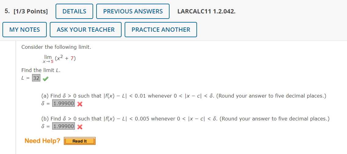 Solved 5. [1/3 Points] DETAILS PREVIOUS ANSWERS LARCALC11 | Chegg.com