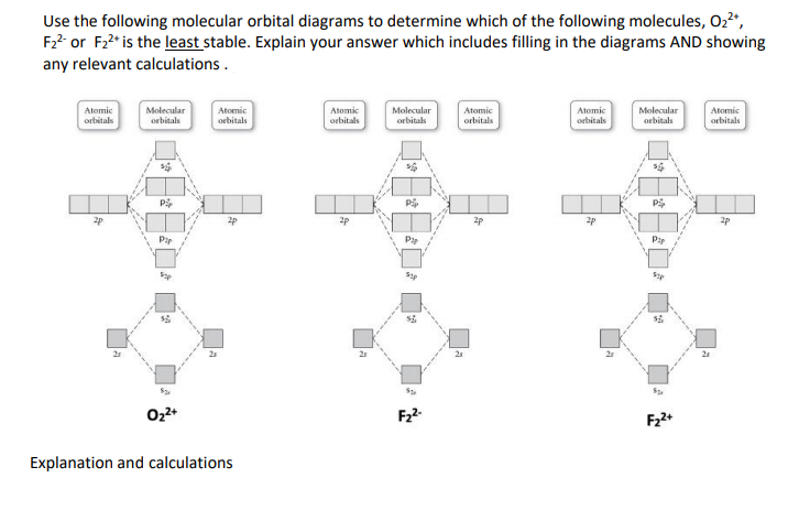 Solved Use The Following Molecular Orbital Diagrams To | Chegg.com