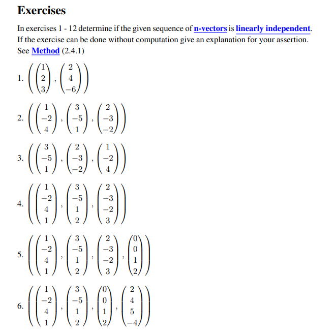 Solved Exercises In exercises 1 - 12 determine if the given | Chegg.com