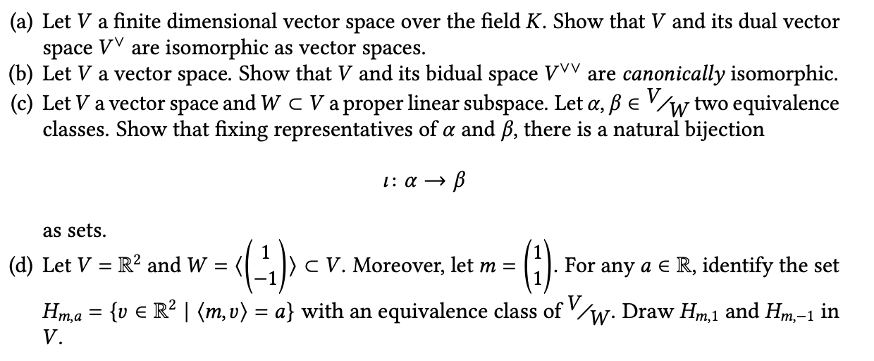 Solved (a) Let V a finite dimensional vector space over the | Chegg.com