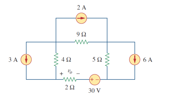 Solved 2Α 9 Ω w -Λ 3Α (0) 4Ω 5Ω 6A w + ο 2Ω 30 V | Chegg.com