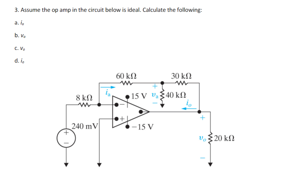 Solved 3. Assume the op amp in the circuit below is ideal. | Chegg.com
