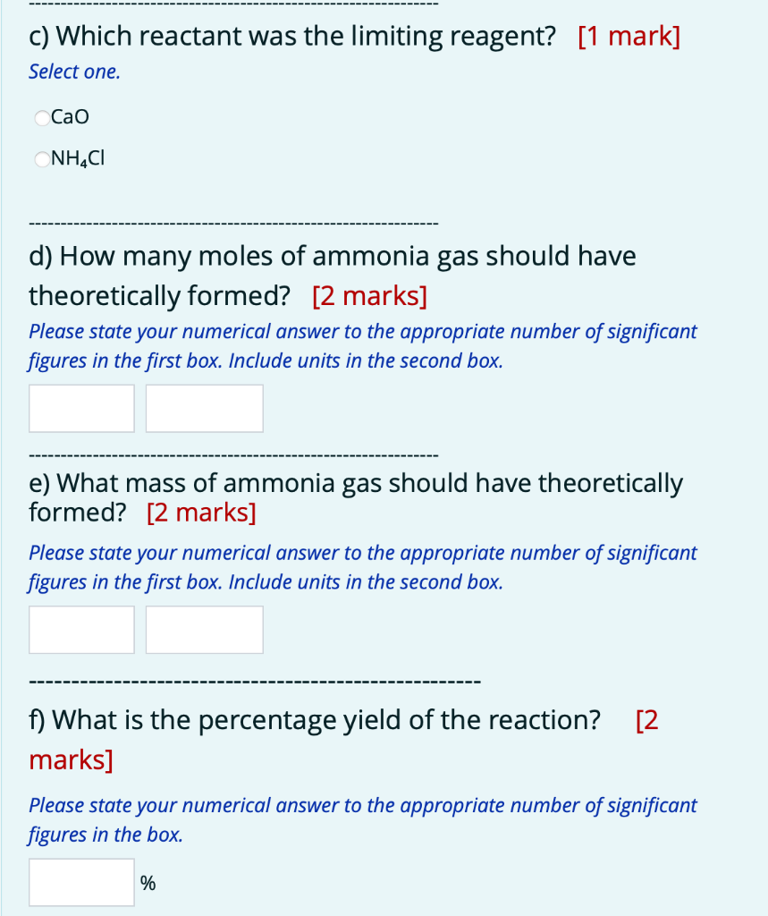 Solved Ammonia gas can be prepared by the reaction of | Chegg.com