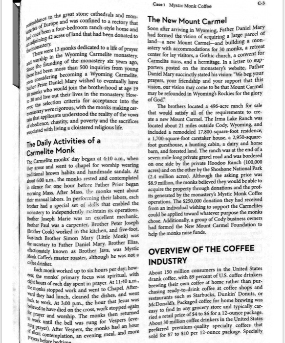 Solved Mystic Monk Coffee David L. Turnipseed University of