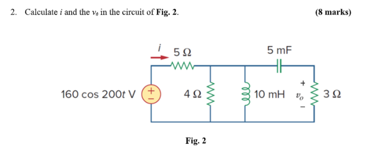 Solved 2. Calculate i and the va in the circuit of Fig. 2. | Chegg.com