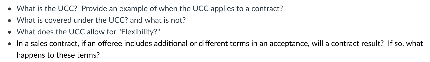 Solved • What is the UCC? Provide an example of when the UCC | Chegg.com