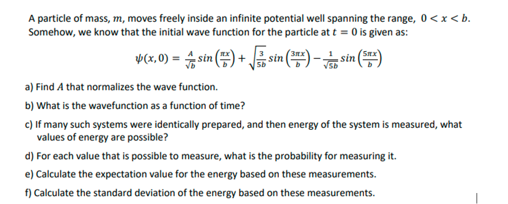 Solved A Particle Of Mass, M, Moves Freely Inside An | Chegg.com