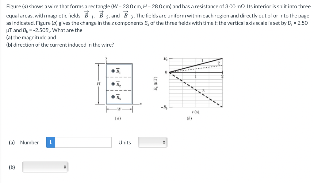 Solved Figure (a) Shows A Wire That Forms A Rectangle (W = | Chegg.com