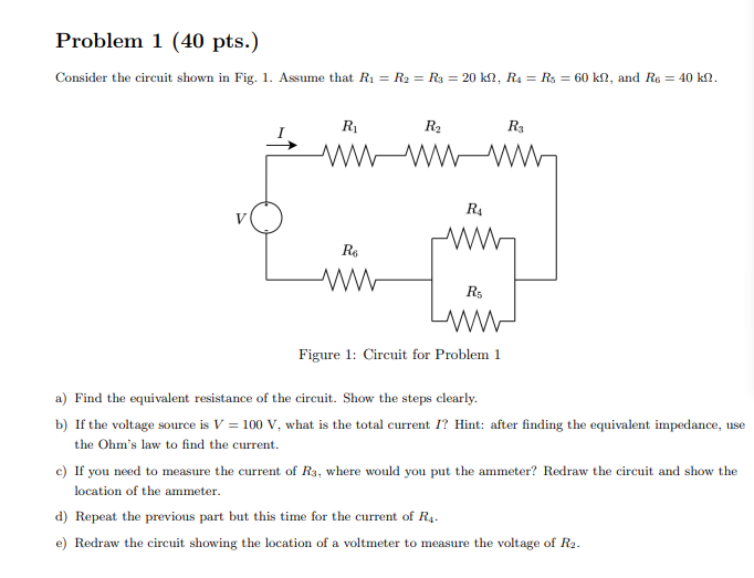 Solved Problem 1 (40 pts.) Consider the circuit shown in | Chegg.com