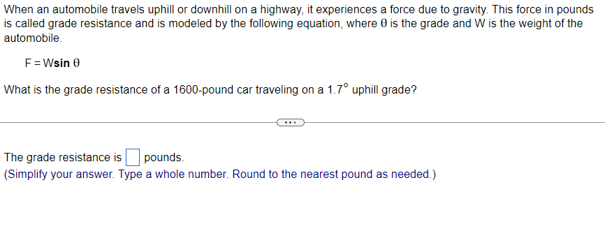 Solved When An Automobile Travels Uphill Or Downhill On A | Chegg.com