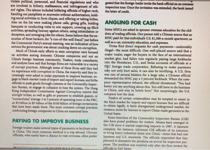 Solved CASE 2-5 coping with Corruption in Trading ipile witn | Chegg.com