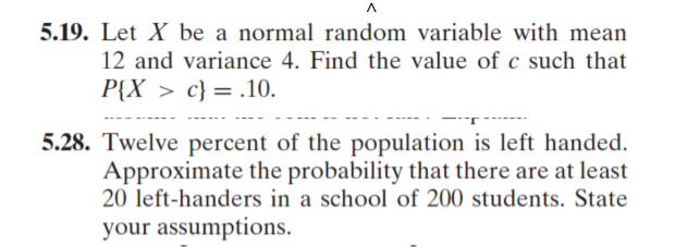 Solved A 5.19. Let X be a normal random variable with mean | Chegg.com