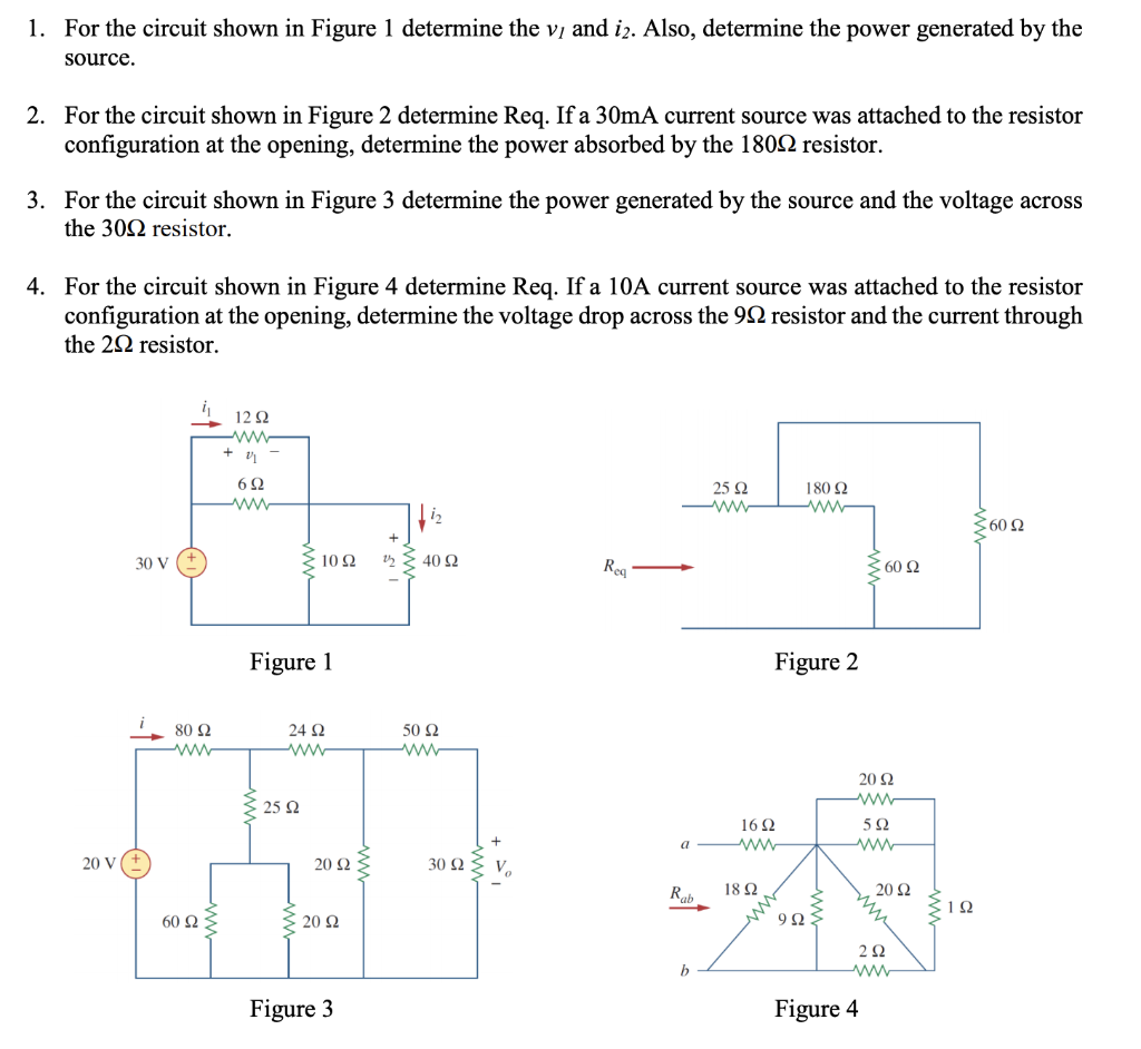 Solved 1. For the circuit shown in Figure 1 determine the vį | Chegg.com