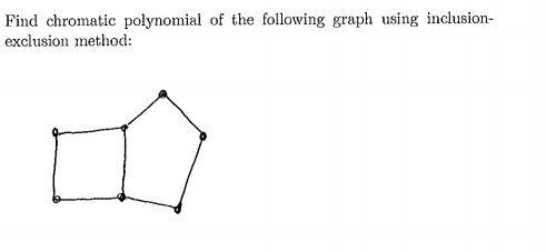 Solved Find chromatic polynomial of the following graph | Chegg.com