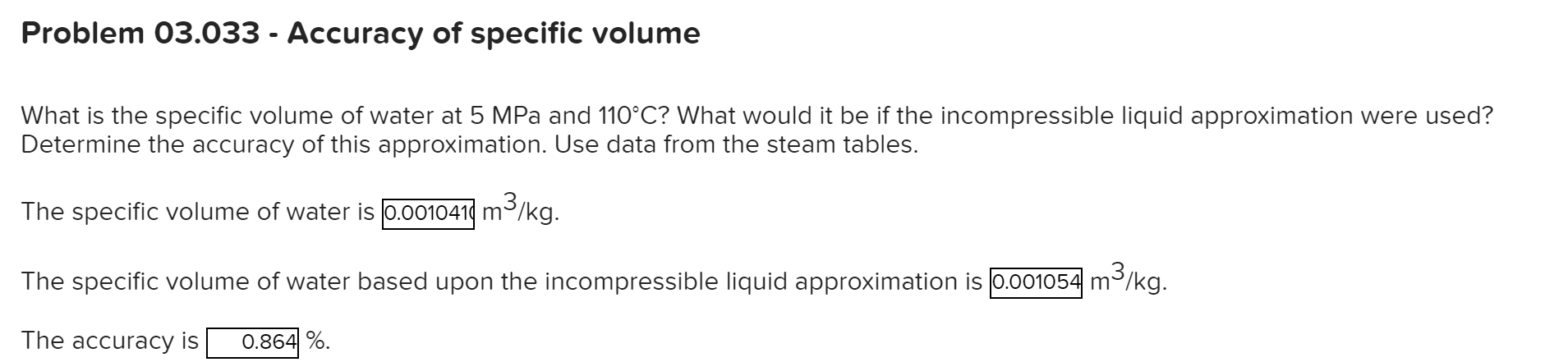 Solved Problem 03.033 - Accuracy of specific volume What is | Chegg.com