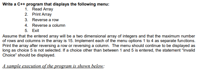 Solved Write a C++ program that displays the following menu: | Chegg.com