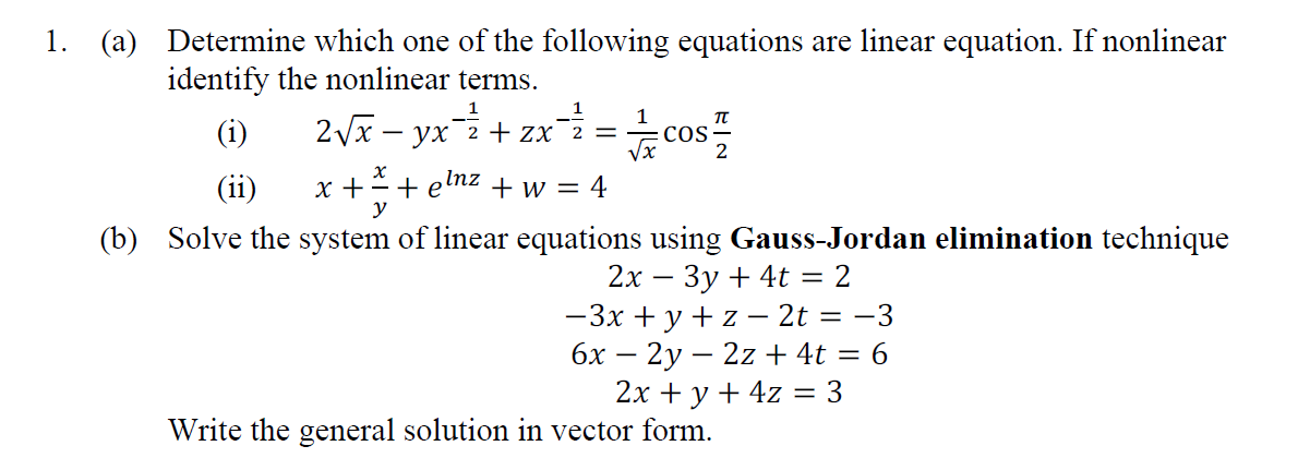 Solved 1 1 1 Tt Vx 2 х 1. (a) Determine Which One Of The 