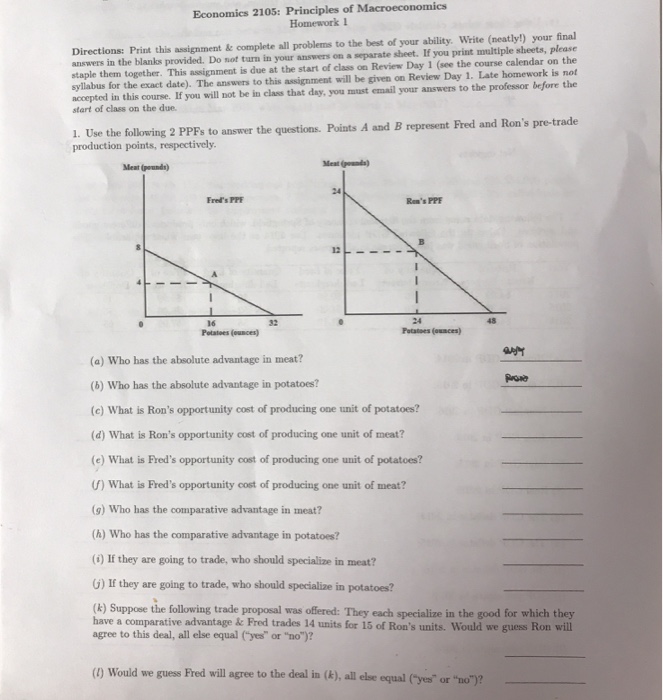 macroeconomics homework answers