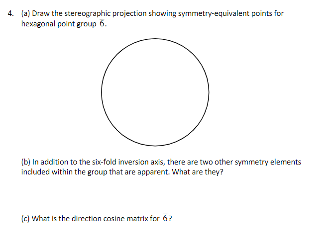 (a) Draw the stereographic projection showing | Chegg.com