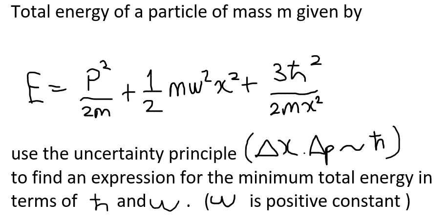 Solved Total energy of a particle of mass m given by E = p* | Chegg.com