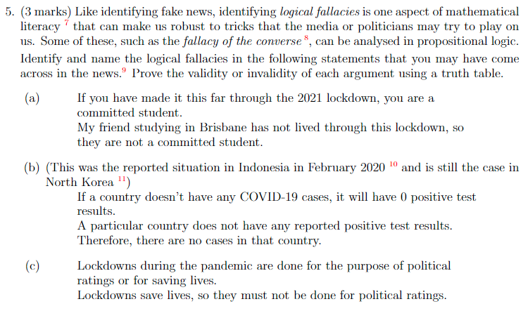 Solved 5. (3 marks) Like identifying fake news, identifying | Chegg.com