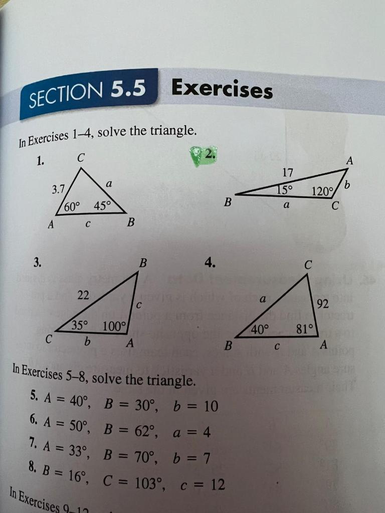 Solved SECTION 5.5 Exercises In Exercises 1-4, solve the | Chegg.com