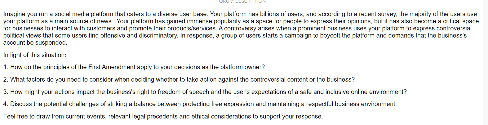 Solved Imagine you run a social media platform that caters | Chegg.com