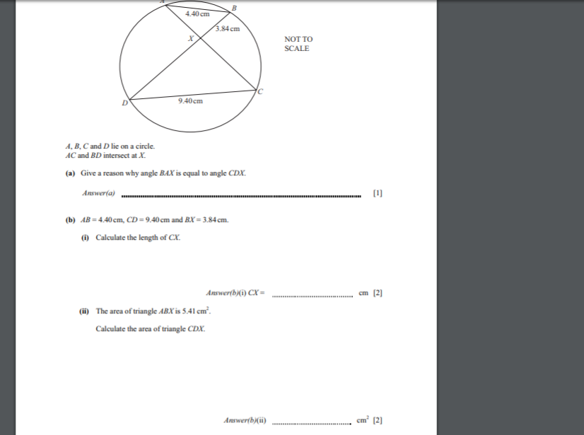 Solved B 4.40 cm 3.84 cm X NOT TO SCALE 9.40 cm A, B, C and | Chegg.com