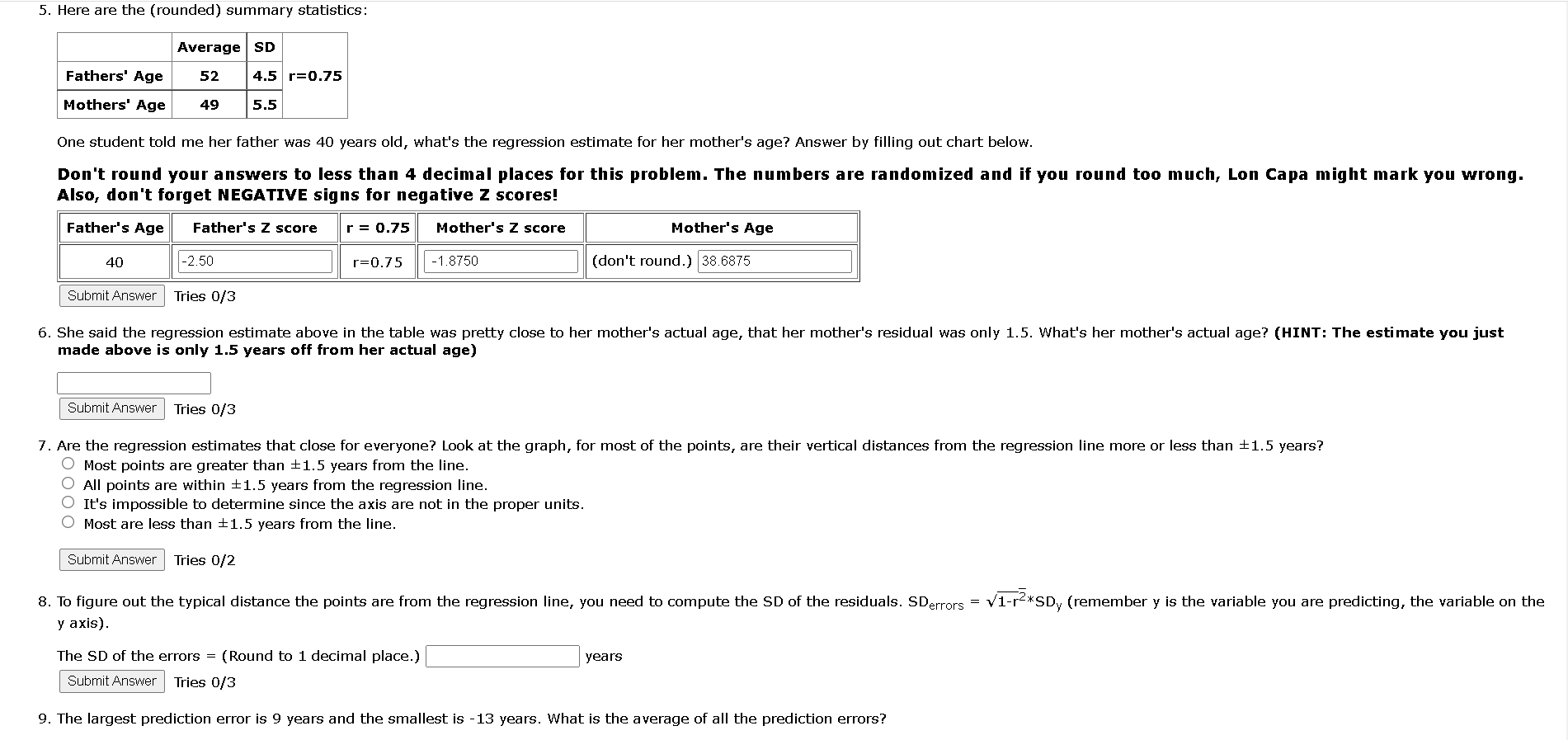 Solved 5. Here are the (rounded) summary statistics: Average | Chegg.com