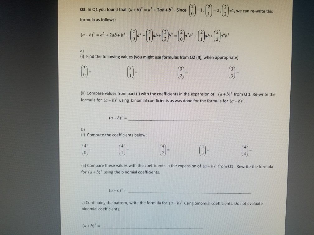 Solved Q3 In Q1 You Found That A B A 2ab B Since Chegg Com Solved Q3 In Q1 You Found That A B A 2ab B Since Chegg Com