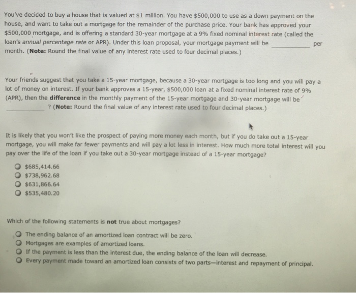 Solved You've decided to buy a house that is valued at 1