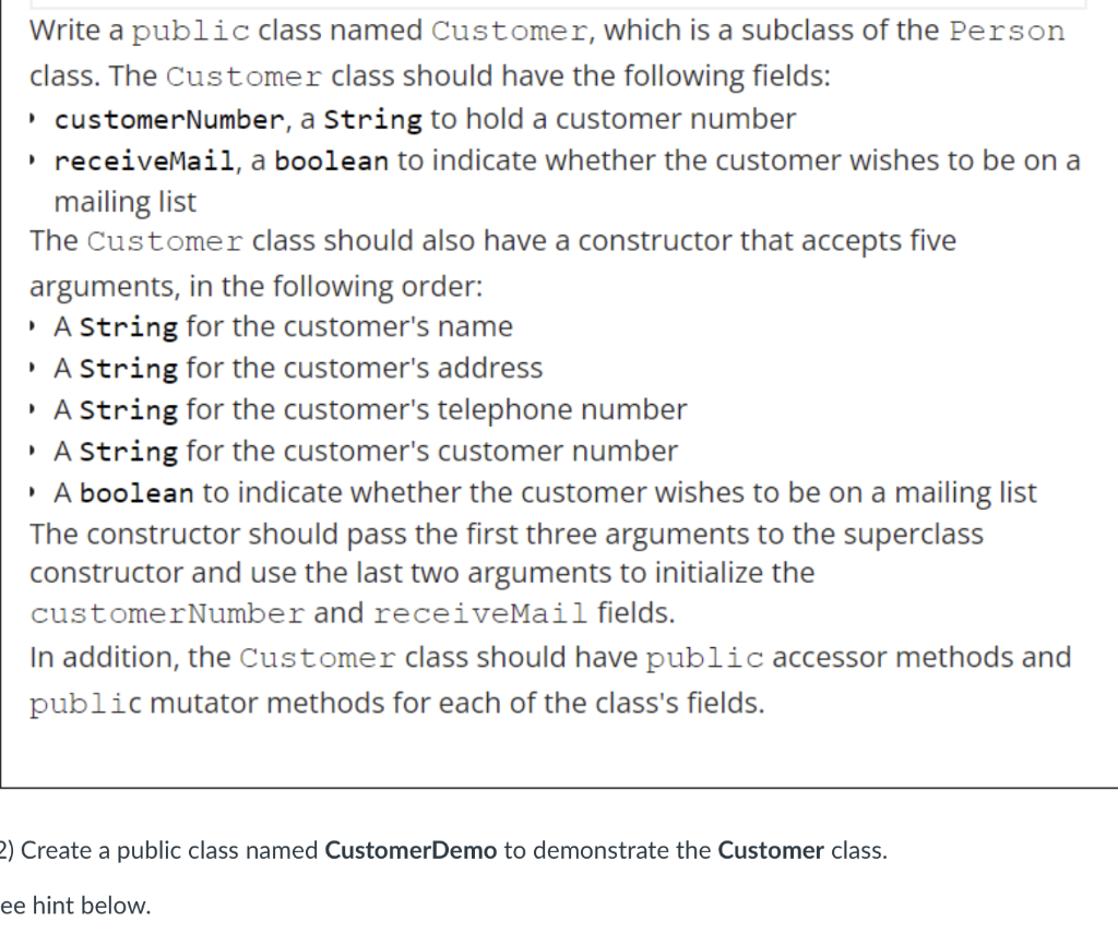 Solved Write the following Person class. The Person class | Chegg.com
