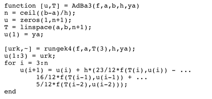 Solved 3. (a) Edit the AdBa3.m function so that it's able to | Chegg.com