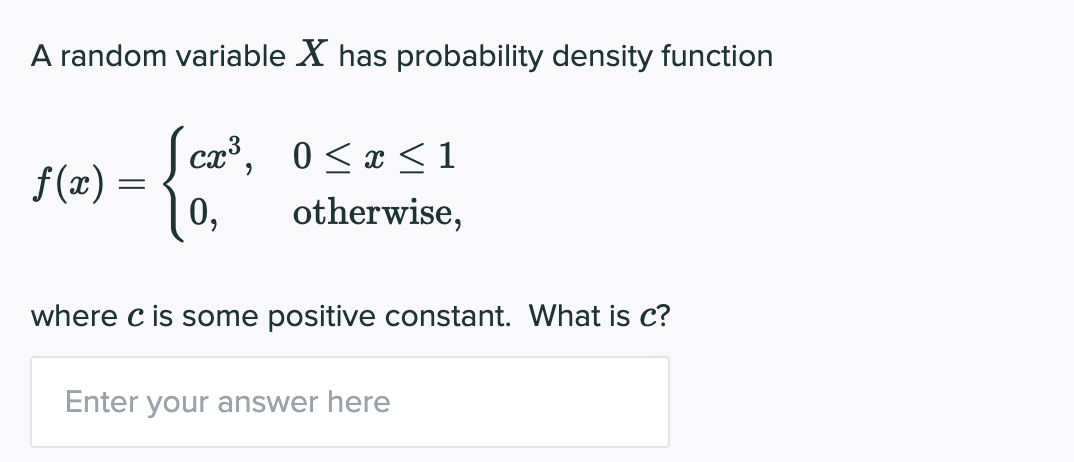 Solved A random variable X has probability density function | Chegg.com