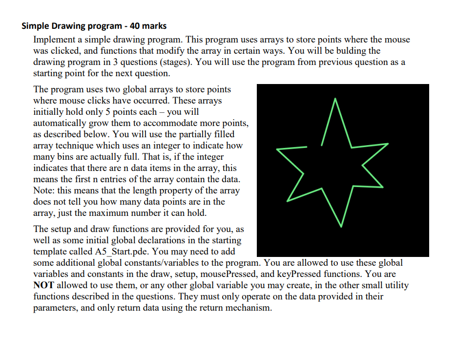 Simple Drawing program - 40 marks Implement a simple | Chegg.com