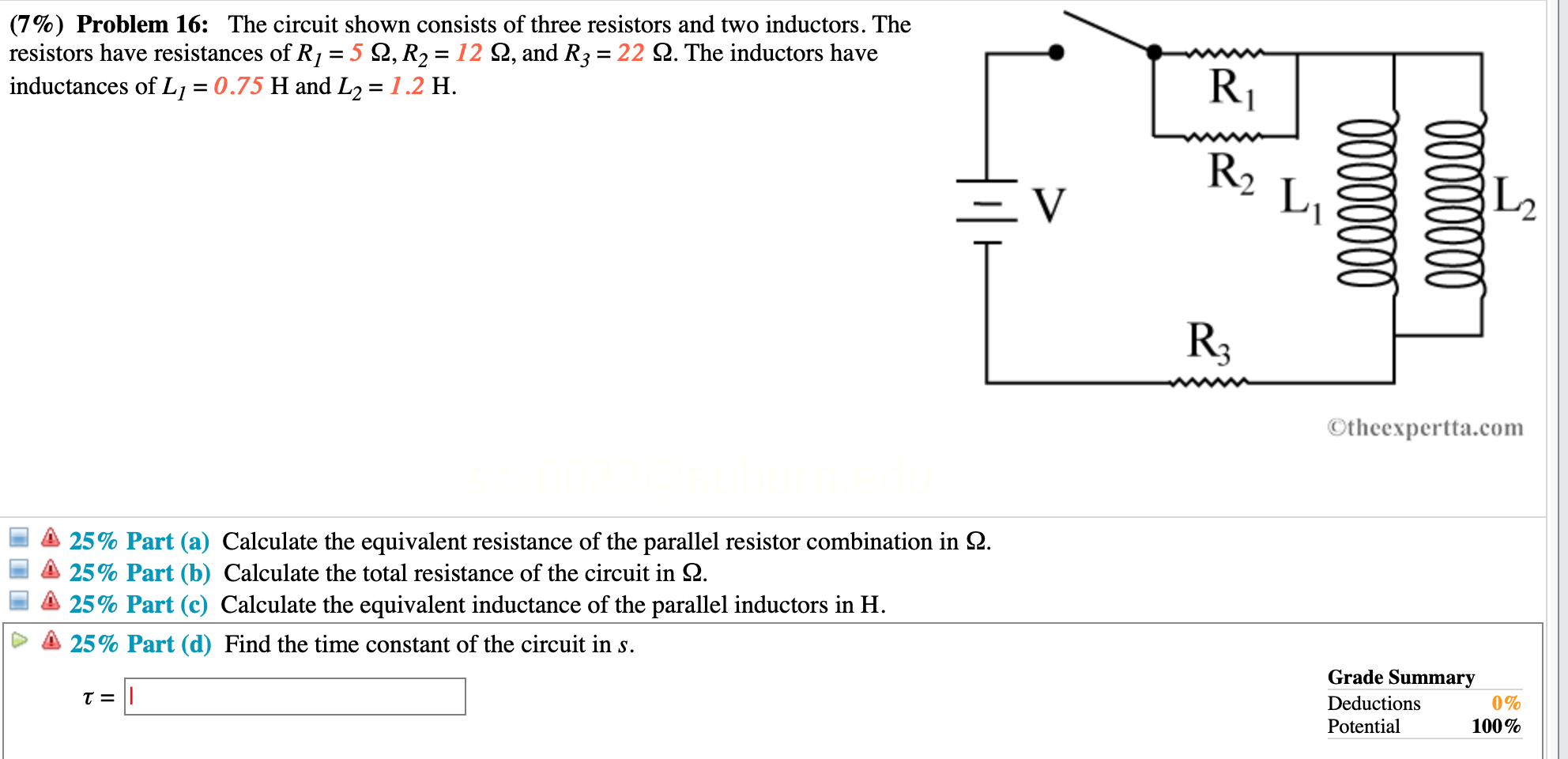 Solved (7) Problem 16 The Circuit Shown Consists Of Thr...