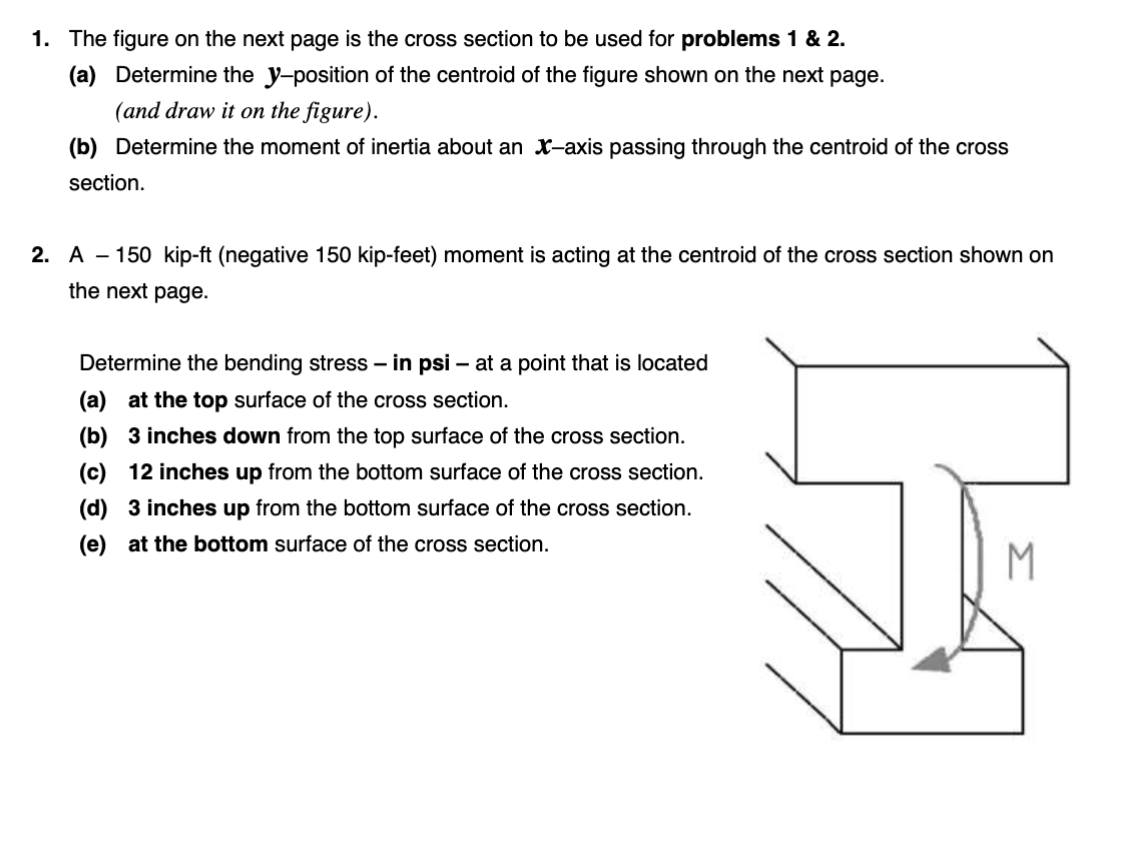 Solved 1. The figure on the next page is the cross section | Chegg.com