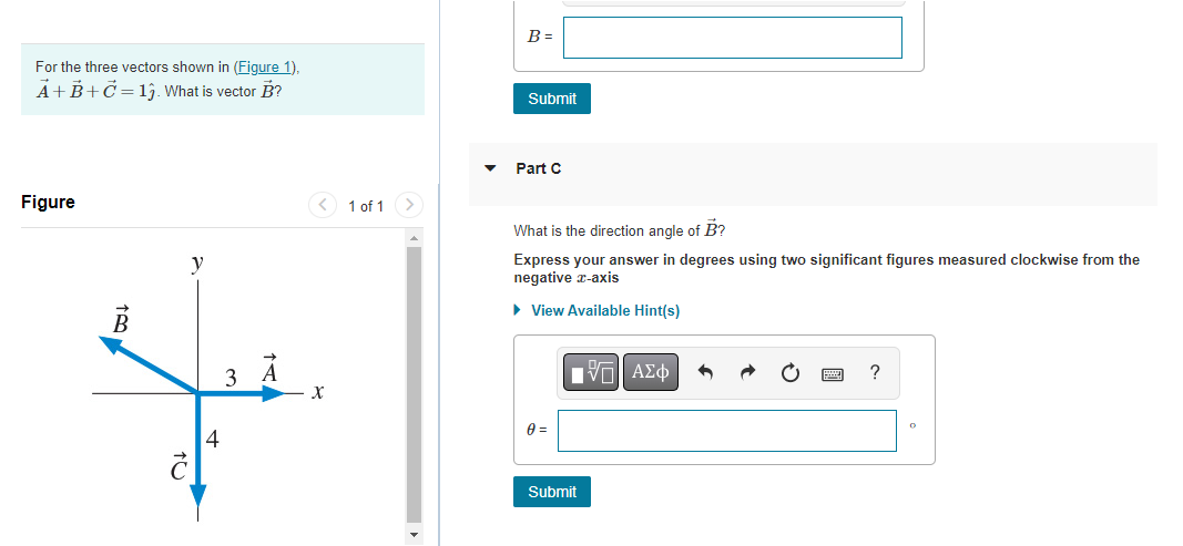 Solved For The Three Vectors Shown In (Figure 1), A⃗ +B⃗ +C⃗ | Chegg.com
