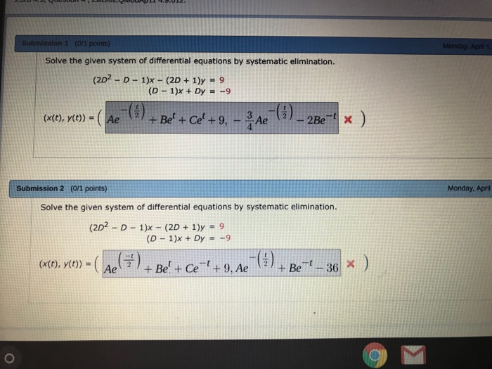 Solved Solve the given system of differential equations by | Chegg.com