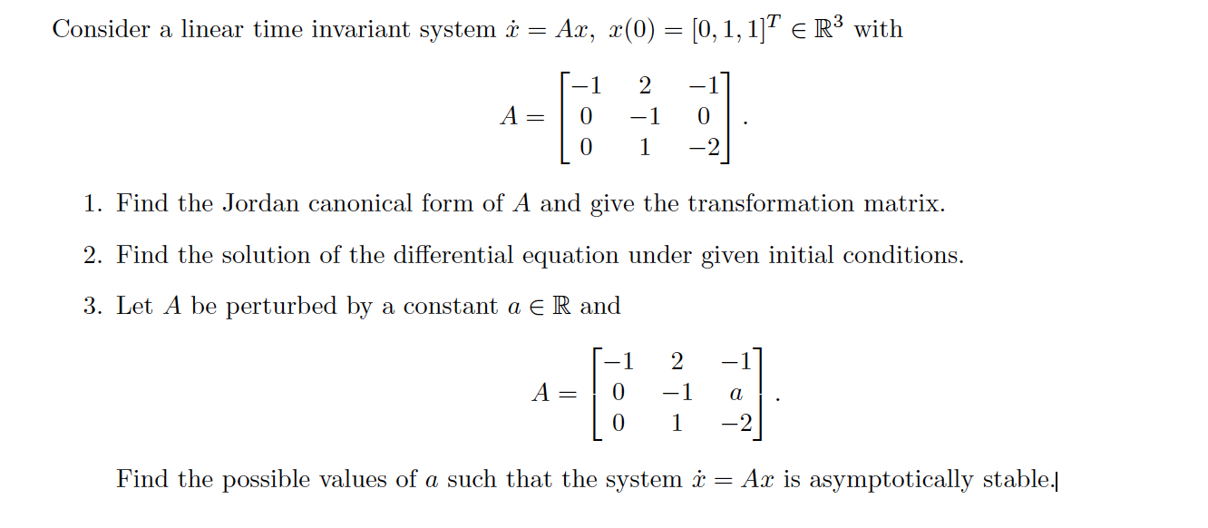 Solved Consider A Linear Time Invariant System | Chegg.com