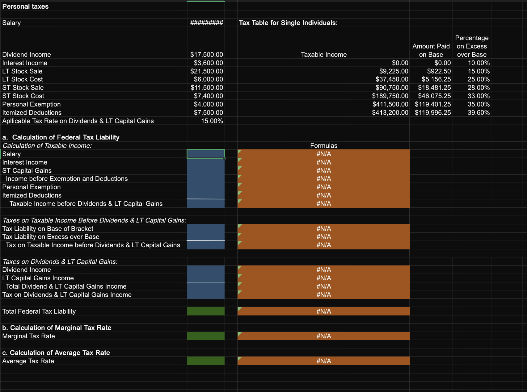 Solved Personal taxes Salary Dividend Interest