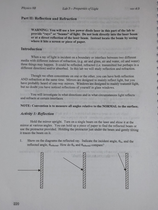 Solved Physics 8B Lab 5 Properties of Light rev 4.0 Part