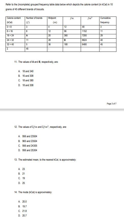 Solved Refer to the incomplete) grouped frequency table data | Chegg.com