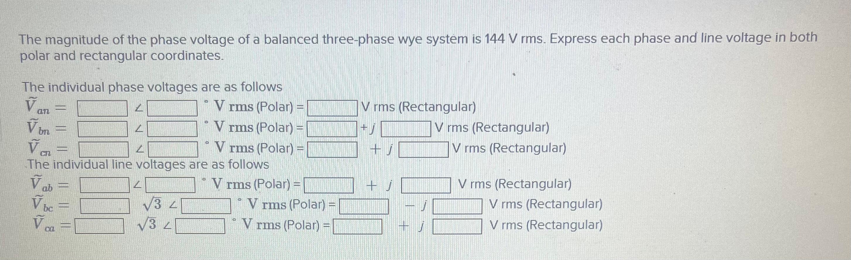 Solved The magnitude of the phase voltage of a balanced | Chegg.com