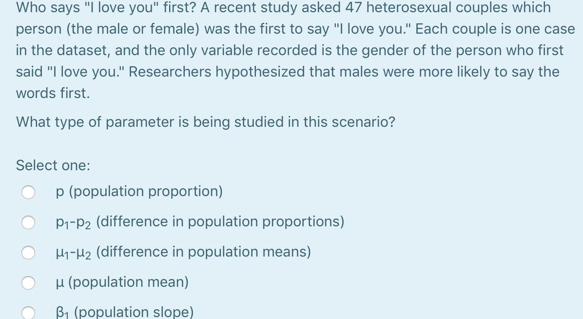 Which gender says I love you first?