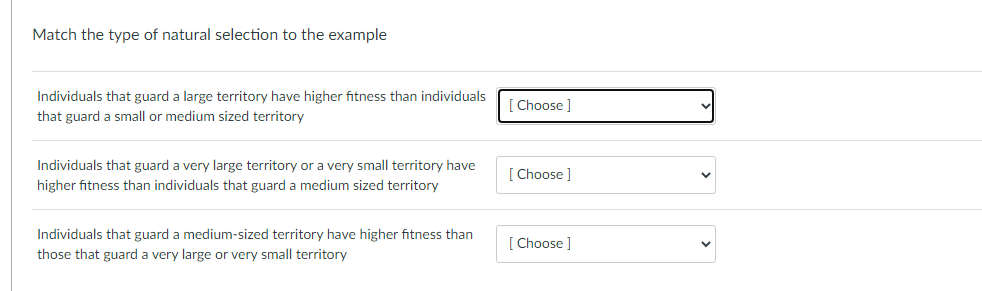 Solved Match the type of natural selection to the example | Chegg.com