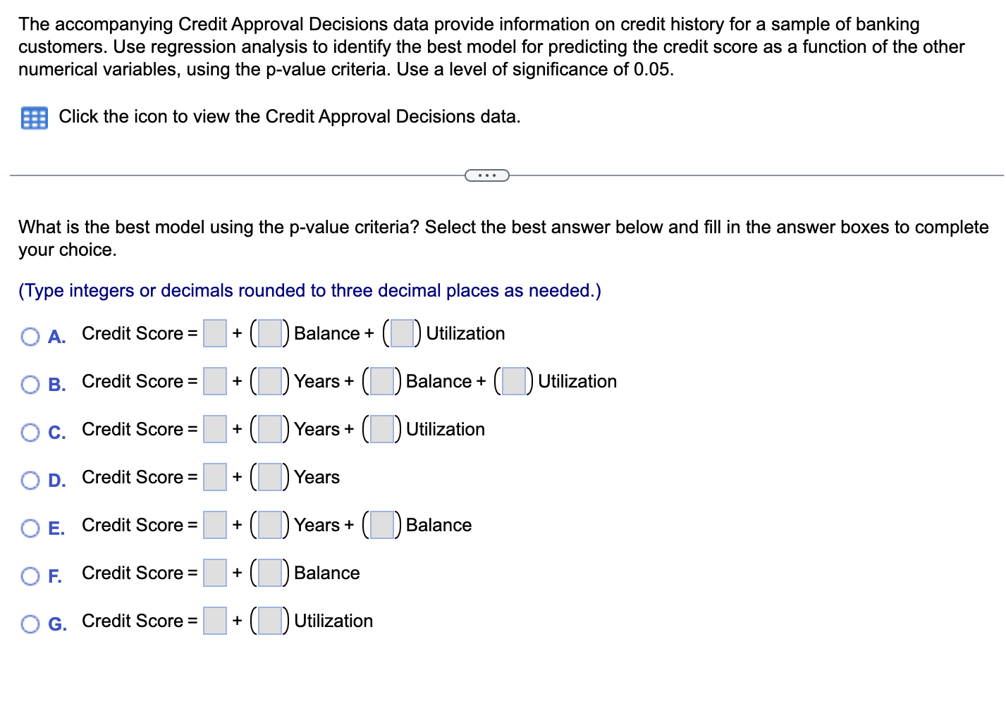Solved The accompanying Credit Approval Decisions data | Chegg.com