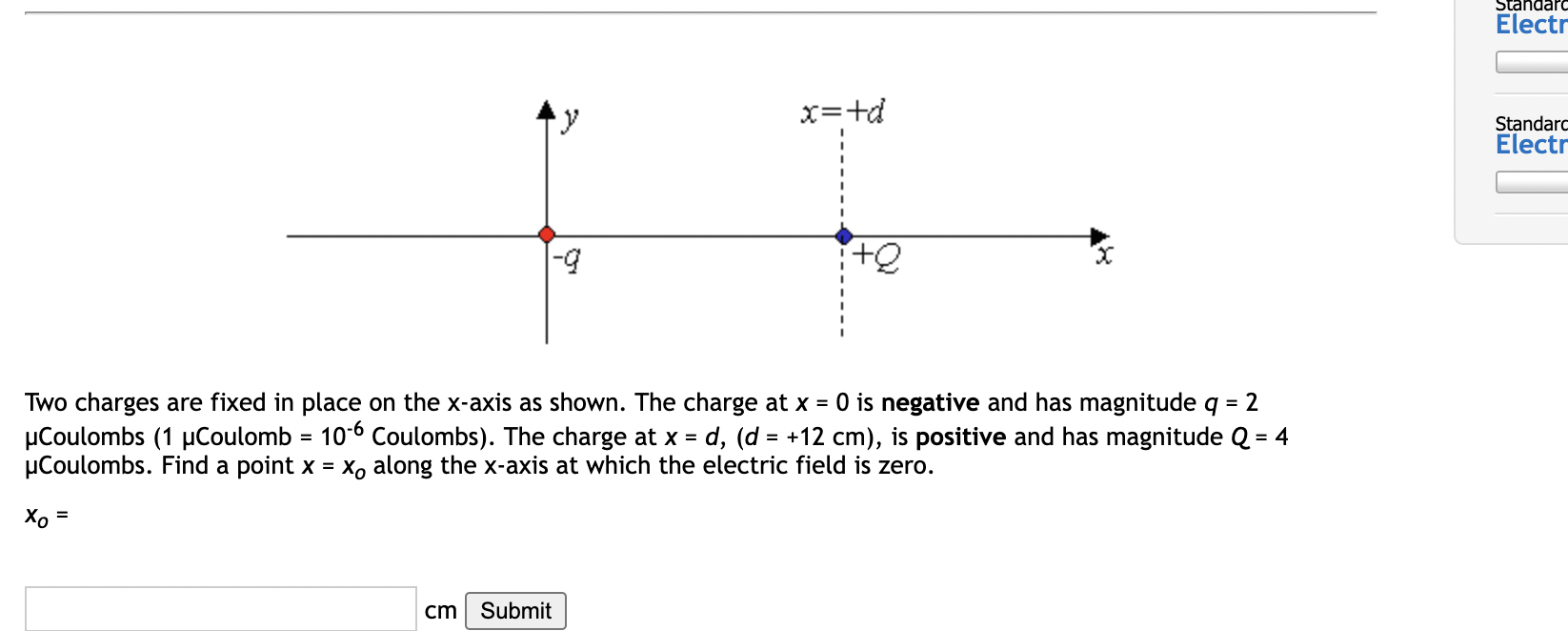 Solved Two charges are fixed in place on the x-axis as | Chegg.com