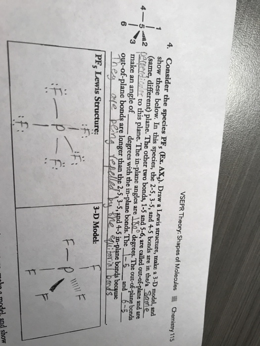 Solved VSEPR Theory: Shapes of Molecules Chemistry 115 | Chegg.com