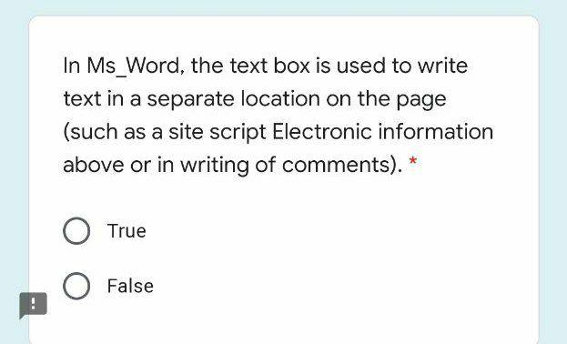 Solved In Ms Word, the text box is used to write text in a | Chegg.com